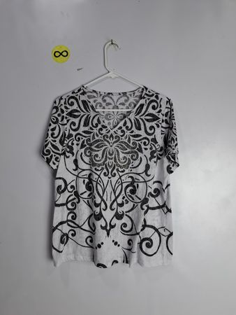 Black and White Floral Shirt