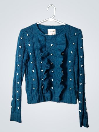 Teal Embellished Sweater