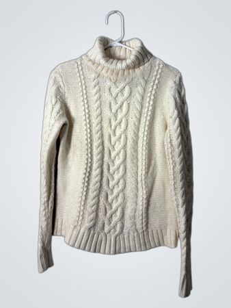 Women's Petite Cream Knit Sweater
