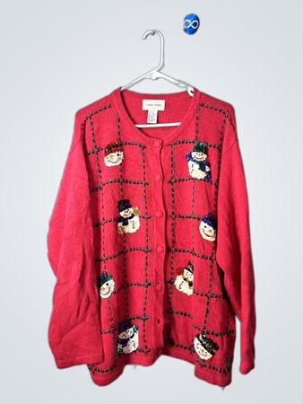 Lemon Grass Snowman Cardigan