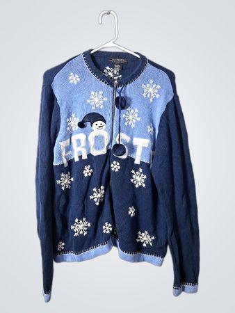All Points Frost Snowman Knit Cardigan