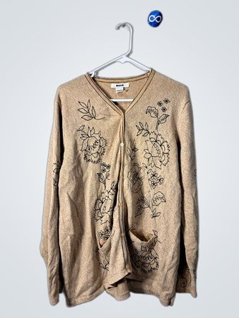 Alia Floral Embroidered Knit Cardigan