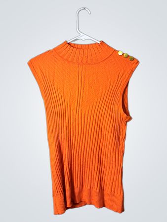 RAFIANA Orange Sleeveless Knit Top
