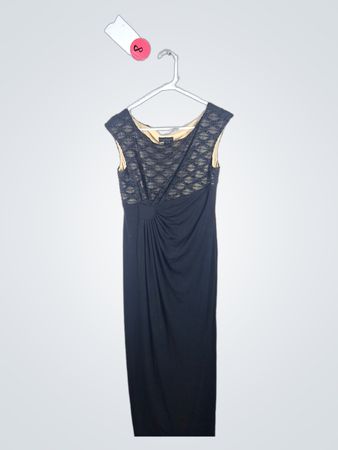 Constructed Apparel Black Sequin Lace Maxi Dress