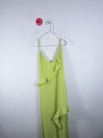 Lime Green Ruffled Dress