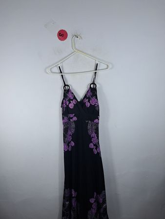 Chesley Black and Purple Paisley Dress