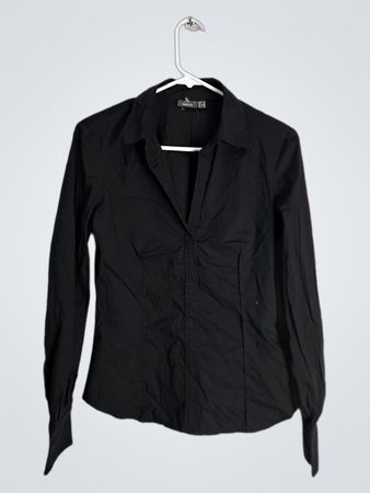 MEXX Black Long Sleeve Collared Blouse