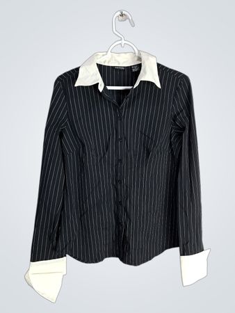 Maurices Black Pinstripe Shirt