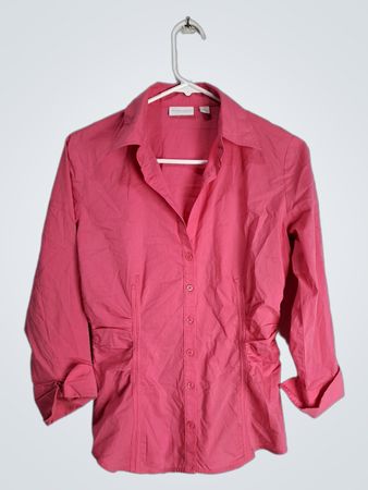 New York & Company Pink Button-Down Blouse