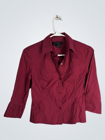 Express Burgundy Button-Down Shirt