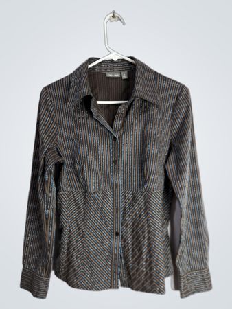 Apt. 9 Stretch Men's Medium Brown Striped Dress Shirt