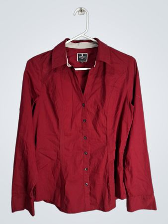 Express Red Button-Down Shirt