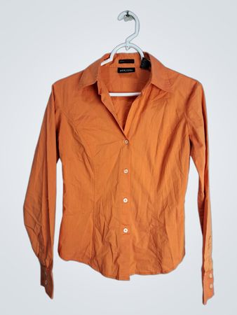 New York & Company Orange Button-Down Shirt