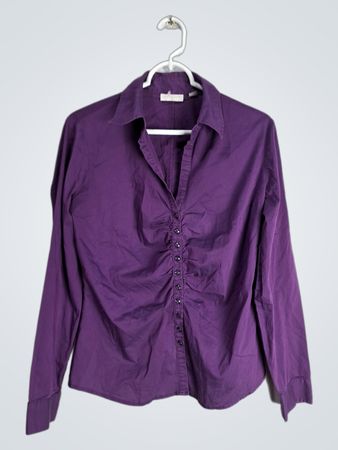 New York & Company Purple Button-Down Shirt