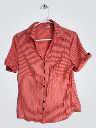 dressbarn Striped Short-Sleeve Button-Down Shirt