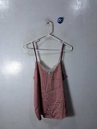 Pink Camisole with Lace Trim