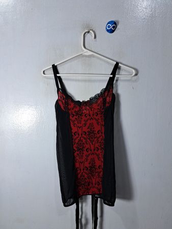 Red and Black Lace Camisole