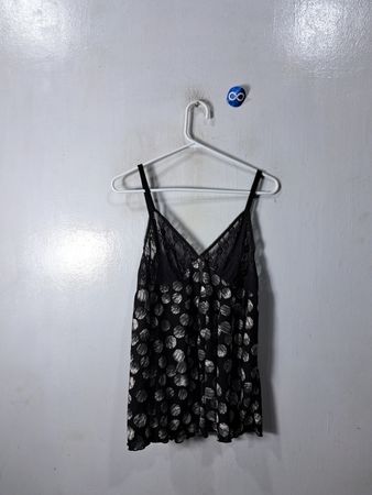 Black Lace Dress with White Polka Dots