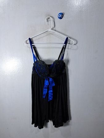 Cacique Black Camisole with Blue Accents