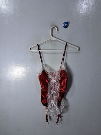 Red and White Lace Camisole