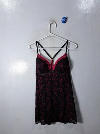 Black and Pink Lace Chemise