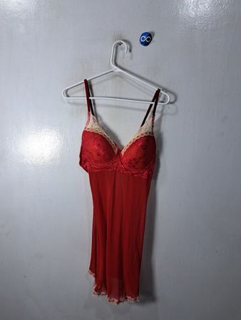 Red Lace Trim Chemise