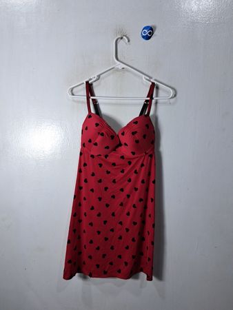 Red Dress with Black Hearts