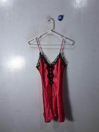 Red Lace Trim Nightgown