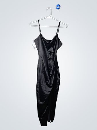 Windsor Black Satin Slip Dress
