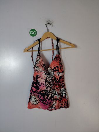 Women's Butterfly Print Halter Neck Swimsuit