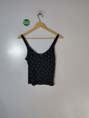 Black Floral Tank Top