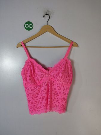 Pink Lace Cropped Top