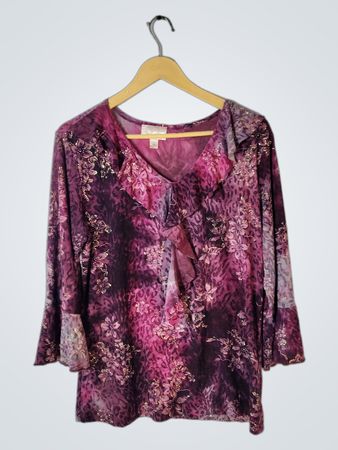 Dressbarn Purple Floral Blouse