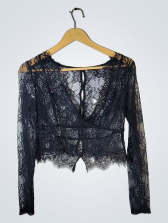 Black Lace Cropped Top