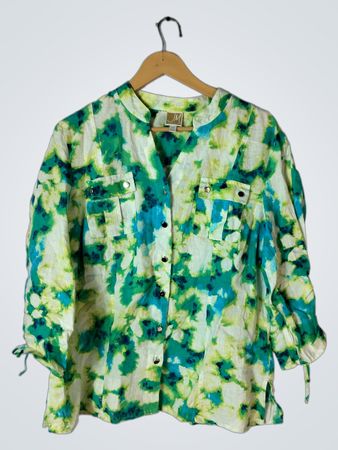 Green Tie-Dye Blouse
