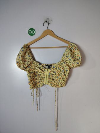 Forever 21 Yellow Floral Crop Top
