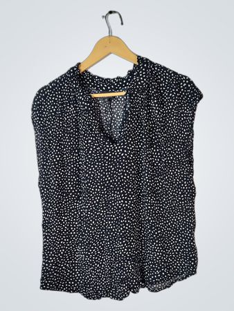 MOD LUSIVE Black and White Polka Dot Top