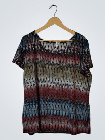 M&S Zigzag Print Short Sleeve Top