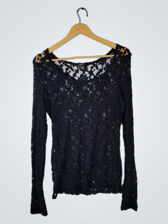 Rue21 Black Lace Long Sleeve Top