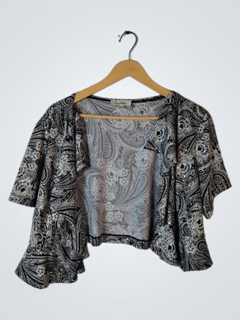 Dressbarn Sequin Paisley Cropped Top