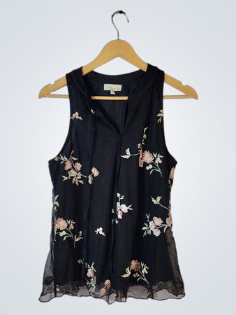 Chenault Floral Black Sleeveless Top
