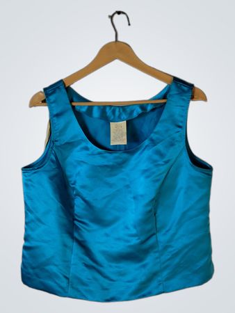 Blue Satin Top