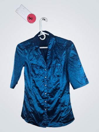 Blue Satin Shirt