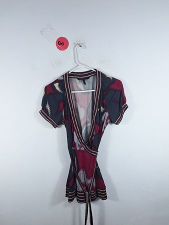 BCBGMAXAZRIA Short Sleeve Wrap Dress