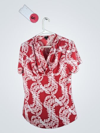 rafaella Red and White Leaf Pattern Shirt