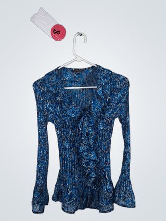 Jessica Petite Blue Long Sleeve Top