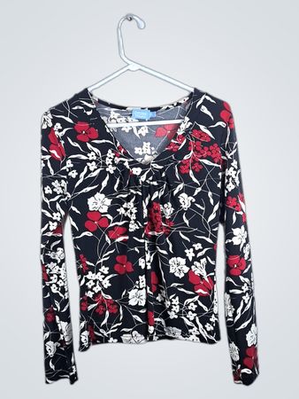 Long-Sleeve Floral Blouse