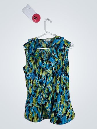Christopher & Banks Blue Green Patterned Top