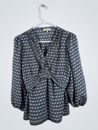 Max Studio Blue Patterned Blouse