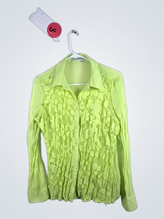 Claudia Richard Neon Green Button-Up Shirt